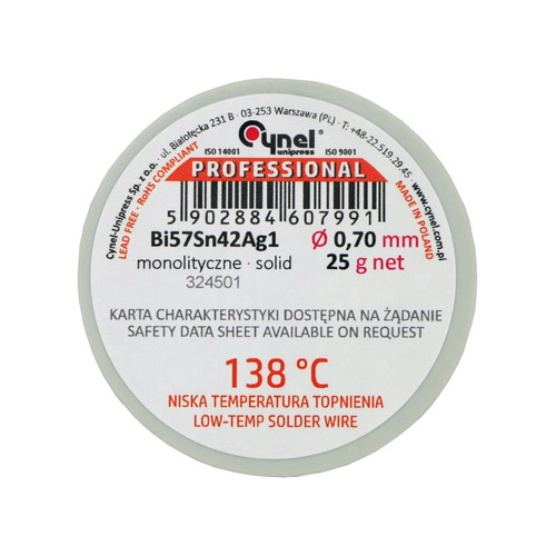 Low temperature melt solder - low,